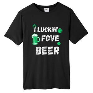 I Luckin Fove Beer St Patricks Day Likes To Drink Tall Fusion ChromaSoft Performance T-Shirt