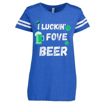 I Luckin Fove Beer St Patricks Day Likes To Drink Enza Ladies Jersey Football T-Shirt