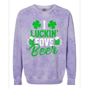 I Luckin Fove Beer St Patricks Day Likes To Drink Colorblast Crewneck Sweatshirt