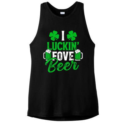 I Luckin Fove Beer St Patricks Day Likes To Drink Ladies PosiCharge Tri-Blend Wicking Tank