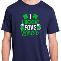 I Luckin Fove Beer St Patricks Day Likes To Drink Adult ChromaSoft Performance T-Shirt