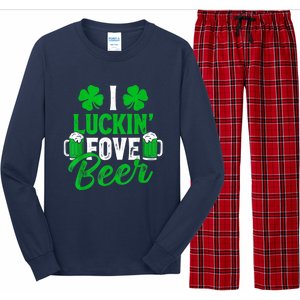 I Luckin Fove Beer St Patricks Day Likes To Drink Long Sleeve Pajama Set