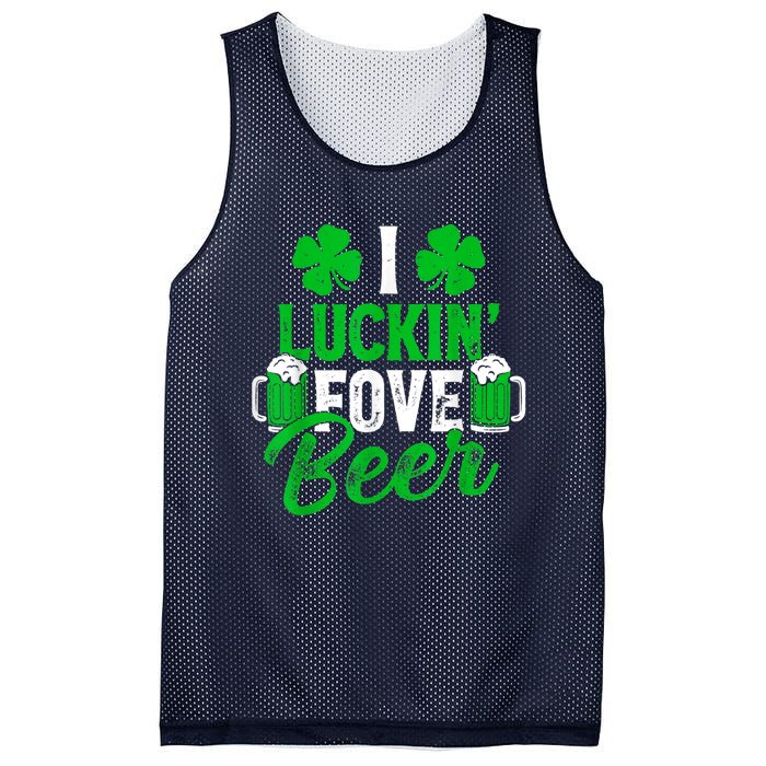 I Luckin Fove Beer St Patricks Day Likes To Drink Mesh Reversible Basketball Jersey Tank