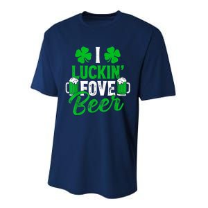 I Luckin Fove Beer St Patricks Day Likes To Drink Performance Sprint T-Shirt