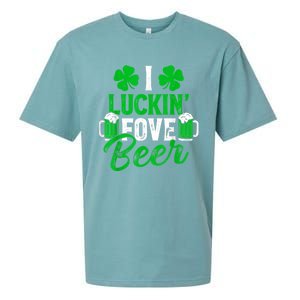 I Luckin Fove Beer St Patricks Day Likes To Drink Sueded Cloud Jersey T-Shirt