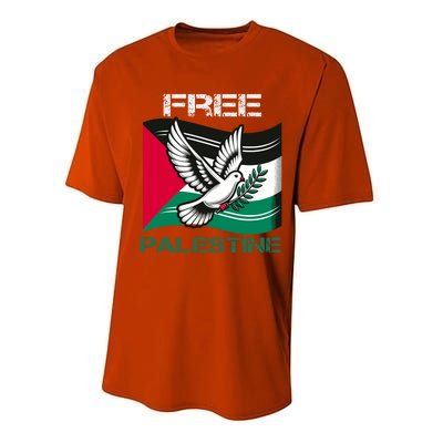 I Love Free Palestine Flag Save Gaza Strip Palestinian Performance Sprint T-Shirt