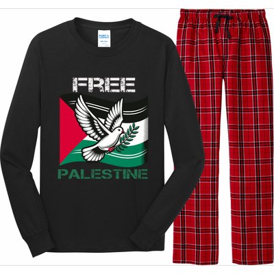 I Love Free Palestine Flag Save Gaza Strip Palestinian Long Sleeve Pajama Set