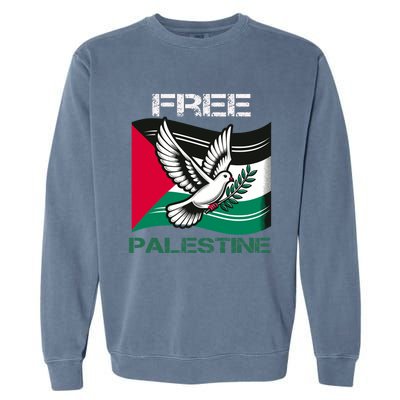 I Love Free Palestine Flag Save Gaza Strip Palestinian Garment-Dyed Sweatshirt