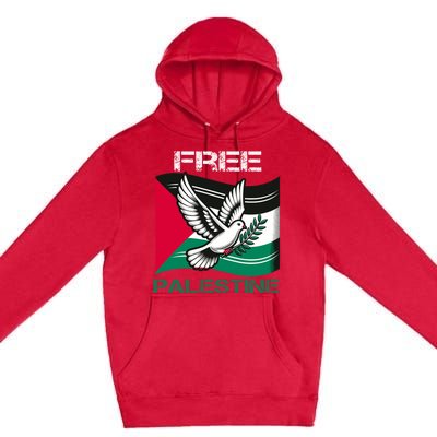 I Love Free Palestine Flag Save Gaza Strip Palestinian Premium Pullover Hoodie