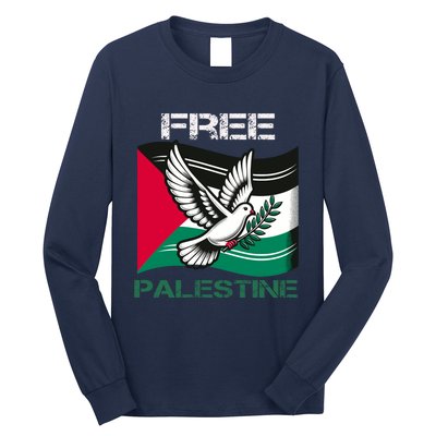 I Love Free Palestine Flag Save Gaza Strip Palestinian Long Sleeve Shirt