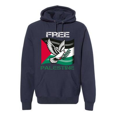 I Love Free Palestine Flag Save Gaza Strip Palestinian Premium Hoodie