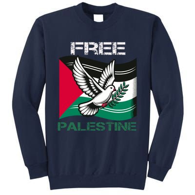 I Love Free Palestine Flag Save Gaza Strip Palestinian Tall Sweatshirt