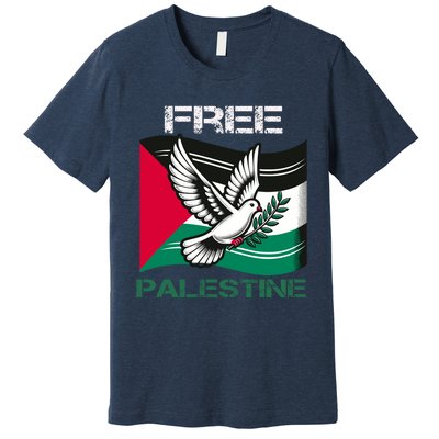 I Love Free Palestine Flag Save Gaza Strip Palestinian Premium T-Shirt