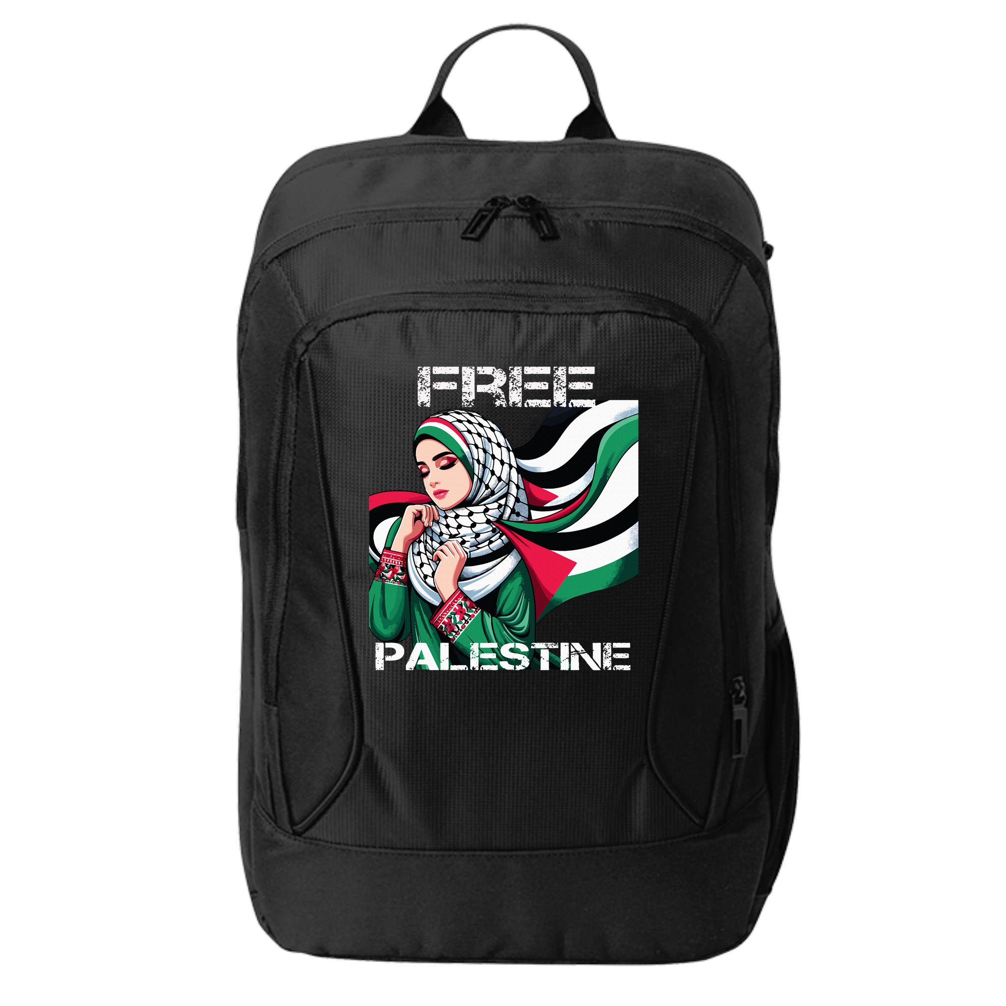 I Love Free Palestine Flag Save Gaza Strip Palestinian City Backpack
