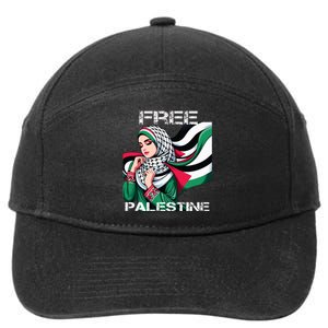 I Love Free Palestine Flag Save Gaza Strip Palestinian 7-Panel Snapback Hat