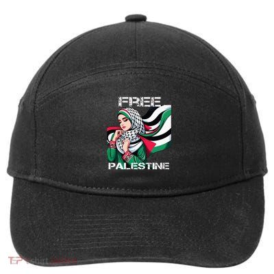 I Love Free Palestine Flag Save Gaza Strip Palestinian 7-Panel Snapback Hat