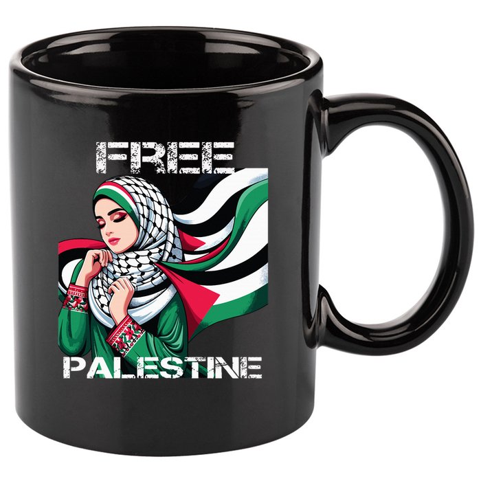 I Love Free Palestine Flag Save Gaza Strip Palestinian 11oz C Handle Ceramic Mug