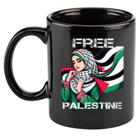I Love Free Palestine Flag Save Gaza Strip Palestinian 11oz C Handle Ceramic Mug