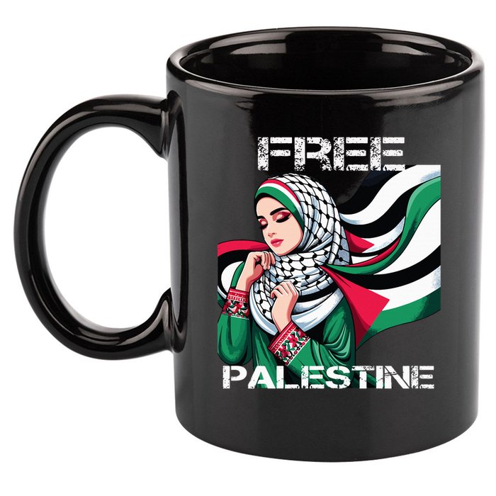 I Love Free Palestine Flag Save Gaza Strip Palestinian 11oz C Handle Ceramic Mug