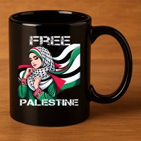 I Love Free Palestine Flag Save Gaza Strip Palestinian 11oz C Handle Ceramic Mug