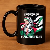 I Love Free Palestine Flag Save Gaza Strip Palestinian 11oz C Handle Ceramic Mug