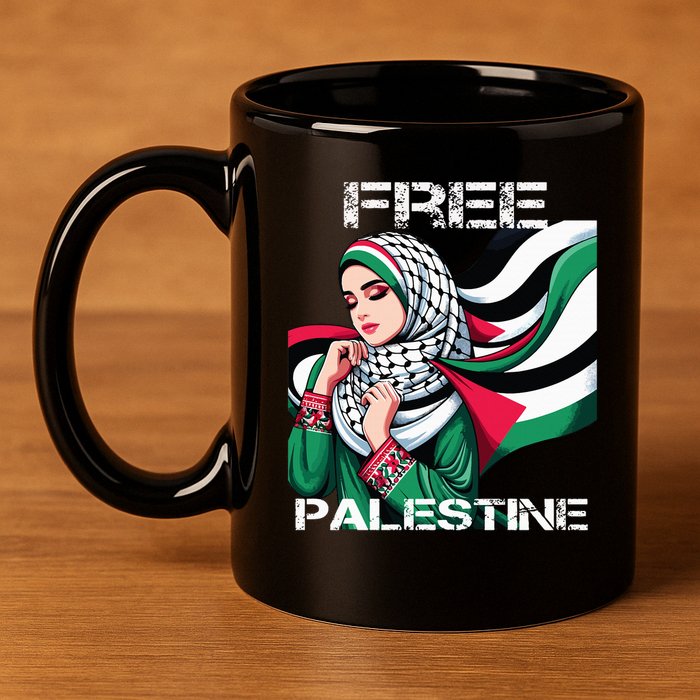 I Love Free Palestine Flag Save Gaza Strip Palestinian 11oz C Handle Ceramic Mug