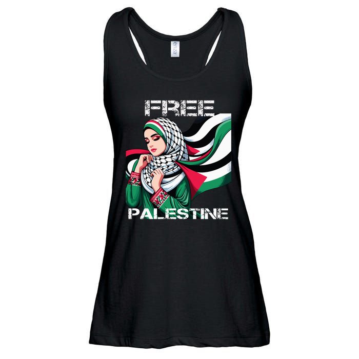 I Love Free Palestine Flag Save Gaza Strip Palestinian Ladies Essential Flowy Tank