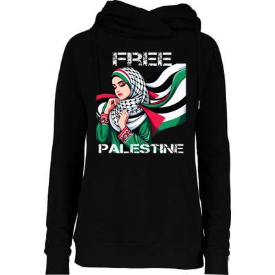 I Love Free Palestine Flag Save Gaza Strip Palestinian Womens Funnel Neck Pullover Hood