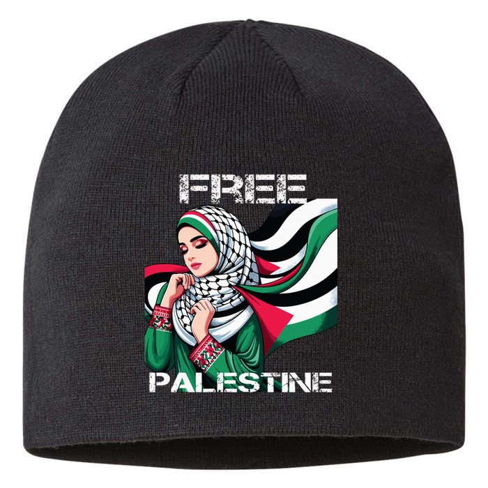 I Love Free Palestine Flag Save Gaza Strip Palestinian Sustainable Beanie