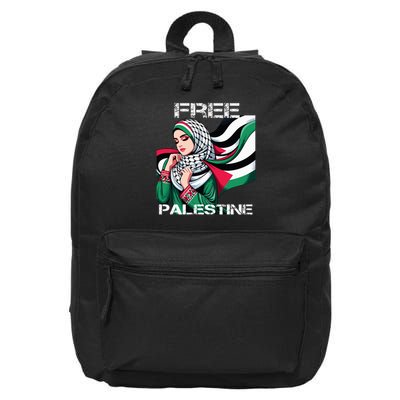 I Love Free Palestine Flag Save Gaza Strip Palestinian 16 in Basic Backpack