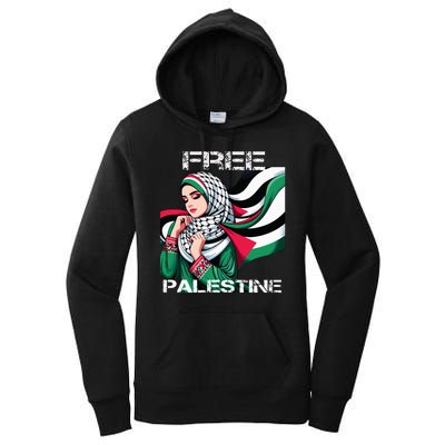 I Love Free Palestine Flag Save Gaza Strip Palestinian Women's Pullover Hoodie