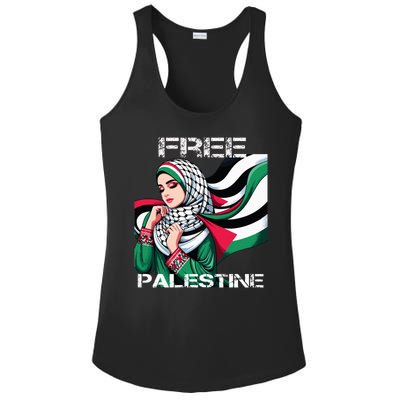 I Love Free Palestine Flag Save Gaza Strip Palestinian Ladies PosiCharge Competitor Racerback Tank