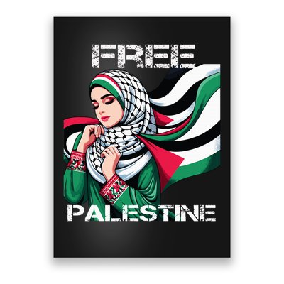 I Love Free Palestine Flag Save Gaza Strip Palestinian Poster