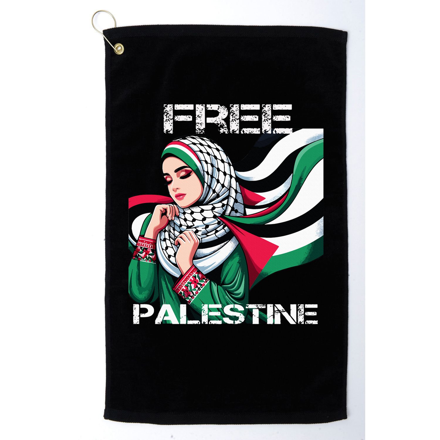 I Love Free Palestine Flag Save Gaza Strip Palestinian Golf Towel