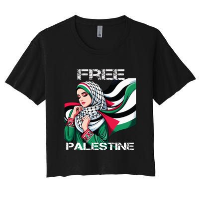 I Love Free Palestine Flag Save Gaza Strip Palestinian Crop Top