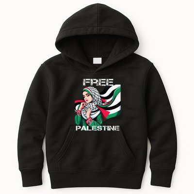 I Love Free Palestine Flag Save Gaza Strip Palestinian Kids Hoodie