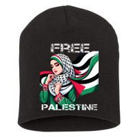 I Love Free Palestine Flag Save Gaza Strip Palestinian Short Acrylic Beanie