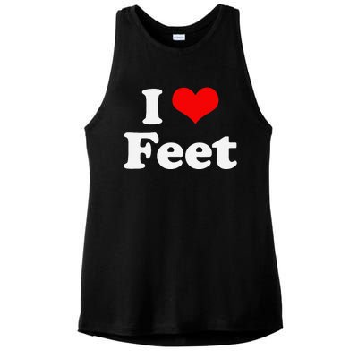 I Love Feet I Heart Feet Ladies PosiCharge Tri-Blend Wicking Tank