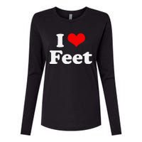 I Love Feet I Heart Feet Womens Cotton Relaxed Long Sleeve T-Shirt