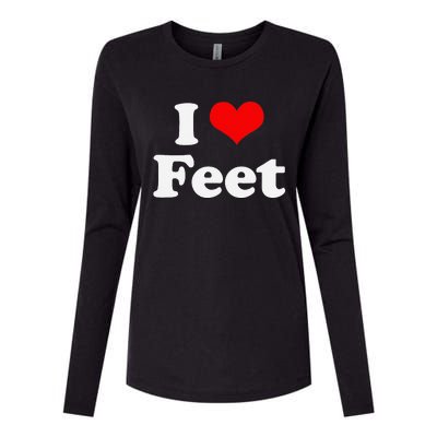 I Love Feet I Heart Feet Womens Cotton Relaxed Long Sleeve T-Shirt