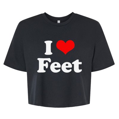 I Love Feet I Heart Feet Bella+Canvas Jersey Crop Tee