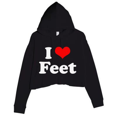 I Love Feet I Heart Feet Crop Fleece Hoodie