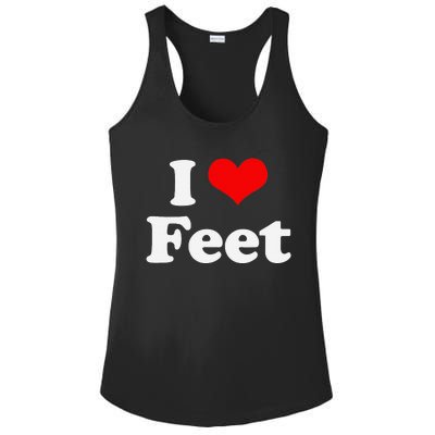 I Love Feet I Heart Feet Ladies PosiCharge Competitor Racerback Tank