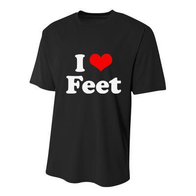 I Love Feet I Heart Feet Youth Performance Sprint T-Shirt
