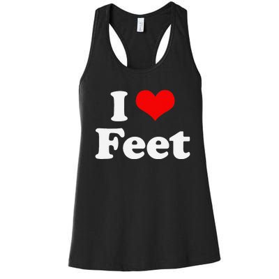 I Love Feet I Heart Feet Women's Racerback Tank