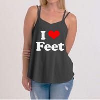 I Love Feet I Heart Feet Women's Strappy Tank