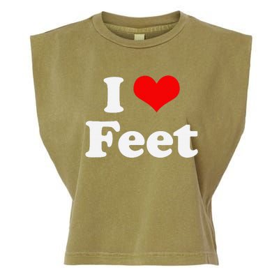 I Love Feet I Heart Feet Garment-Dyed Women's Muscle Tee