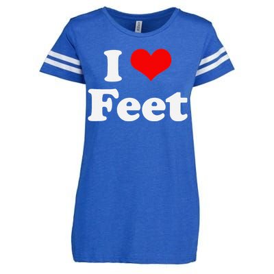 I Love Feet I Heart Feet Enza Ladies Jersey Football T-Shirt