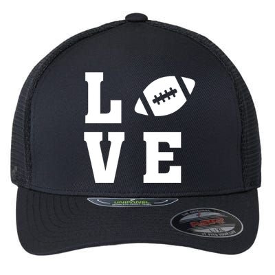 I Love Football Gift Football Lover Ball Silhouette Image Gift Flexfit Unipanel Trucker Cap