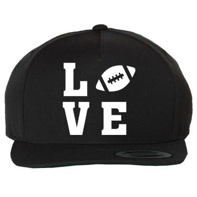 I Love Football Gift Football Lover Ball Silhouette Image Gift Wool Snapback Cap